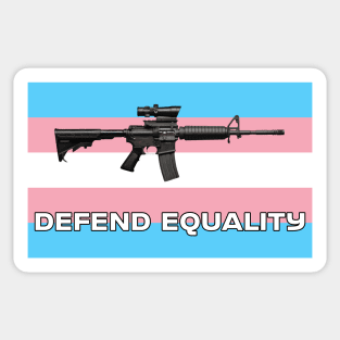 Defend Equality (Trans Flag)| First Amendment| Cool and Cute Stickers| T-Shirts Sticker